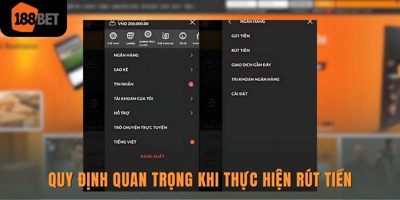 Những điều kiện tiên quyết để hội viên có thể rút tiền tại 188BET 